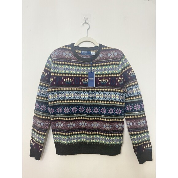 Polo Ralph Lauren Mens size S Cashmere-Wool blend Fair Isle Knit NWT $398